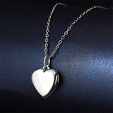 Women's Printing Photo Locket Heart Necklace Platinum Plated