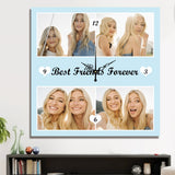 Personalized Photo Wall Clock with Custom Text - Unique Home Decor Gift