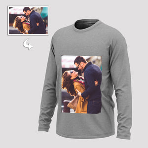 Customizable Unisex Long-Sleeve T-Shirt with Double-Sided Photo Print