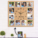 12pcs Photo and Text Square Wall Clock Personalized Clock