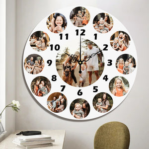 Personalized Photo Wall Clock - Custom Home Decor Gift for Any Occasion