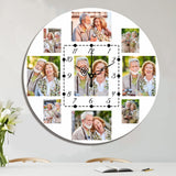 Custom Photo Collage Wall Clock - Personalized Picture Clock for Home Decor