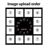 12pcs Photo and Text Square Wall Clock Personalized Clock