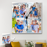 Personalized Photo Square Custom Wall Clock With 4 Photos