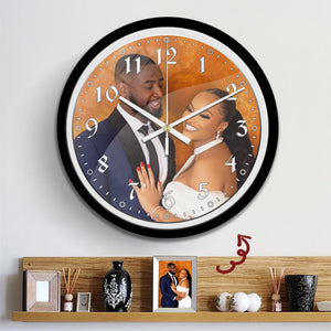 Custom Photo Hanging Wall Clock with Glass Cover with Frame Clock