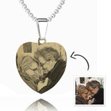 Women's Printing Photo Locket Heart Necklace