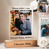 Custom 3D LED Photo Light on Wooden Base – Personalized Acrylic Night Lamp