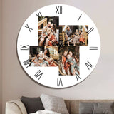 Customizable 4pc Round Photo Clock - Perfect Gift for Any Occasion