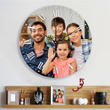 Photo Wall Clock with Custom Pictures - Personalized Family Gift