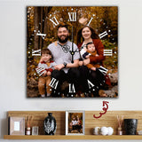 Personalized Photo Wall Clock - Custom Family Home Gift Decor