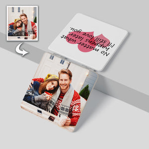 Personalized Compact Mirror: Double-Sided, Foldable, Your Photo & Text