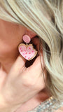 Cookie Heart Dangle Earrings Valentine's Day