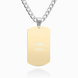 Men's Photo Engraved Tag Necklace With Engraving Stainless Steel