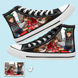 Personalized High Top Canvas Shoes: Custom Photo Christmas Gifts