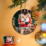 Christmas Custom Ornament Photo With Text Ceramic Double-side Printed