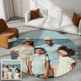 Custom Round Photo Flannel Carpet - Soft, Anti-Slip Personalized Floor Mat