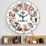 12pcs Photo Round Wall Clock Personalized Clock for Family and Girl