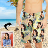 Custom Face I Love You  Men's Beach Shorts