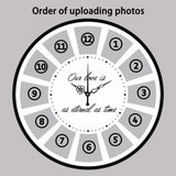 Custom Round Photo Clock with Text - 12pc Personalized Gift