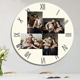 Customizable 4pc Round Photo Clock - Perfect Gift for Any Occasion