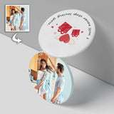 Personalized Compact Mirror: Double-Sided, Foldable, Your Photo & Text