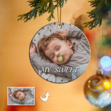 Christmas Custom Ornament Photo With Text Ceramic Double-side Printed