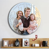 Photo Wall Clock with Custom Pictures - Personalized Family Gift