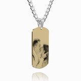 Men's Photo Engraved Tag Necklace With Engraving Stainless Steel