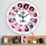 12pcs Photo Round Wall Clock Personalized Clock for Family and Girl