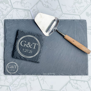 Coaster and Cheese Board Set