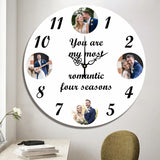 Customizable Photo Clock with Text - Personalized Home Decor