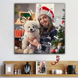 Square Wall Clock with Your Pet's Photo - Unique Gift