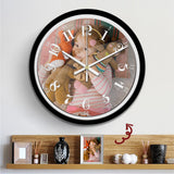 Custom Photo Hanging Wall Clock with Glass Cover with Frame Clock