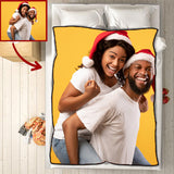 Christmas Blankets Custom Couple Photo Personalized Memorial Blankets