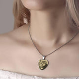 Women's Printing Photo Locket Heart Necklace