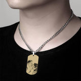 Men's Photo Engraved Tag Necklace With Engraving Stainless Steel