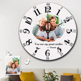 Custom Wall Clock Round Clock Elegant Style With Photo and Text