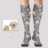 Custom Photo Knee High Socks Dog