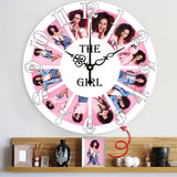 12pcs Photo Round Wall Clock Personalized Clock for Family and Girl