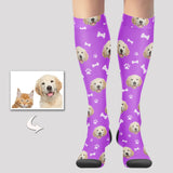 Custom Photo Knee High Socks Dog