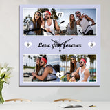 Personalized Photo Wall Clock with Custom Text - Unique Home Decor Gift