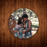 Custom Photo Wall Clock Keepsake Gift Normal Numbers Artistic Hands