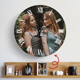 Personalized Round Wall Clock - Custom Photo Keepsake Home Decor Gift