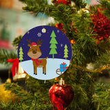 Christmas Ornament Round Ceramic Decoration Duplex Printing Diameter 2.95’’