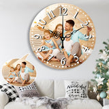 Custom Photo Wall Clock Round Clock For Home Keepsake Gift