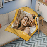 Custom Couple Photo Blankets Personalized Photo Memorial Blankets