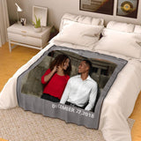 Custom Couple Photo Blankets Personalized Photo Memorial Blankets