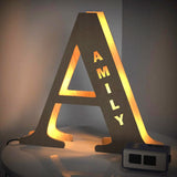 Custom Creative Wooden Letter Wall Bedside Lamp Night Background Light