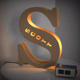 Custom Creative Wooden Letter Wall Bedside Lamp Night Background Light