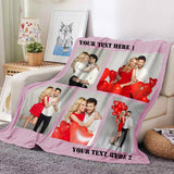 Custom Photo Blankets Collage 1-4 Photo Personalized Memorial Blankets